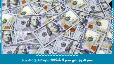 سعر الدولار في مصر 19-6-2025 بداية تعاملات الصباح